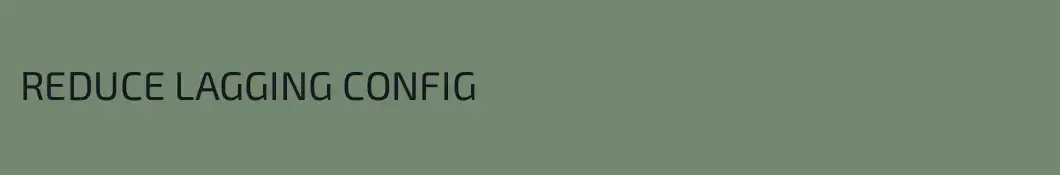 REDUCE LAGGING CONFIG